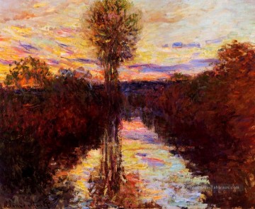  sea Peintre - Le petit bras de la Seine à Mosseaux Soirée Claude Monet